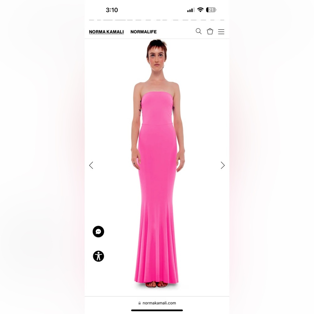 Norma Kamali STRAPLESS FISHTAIL GOWN